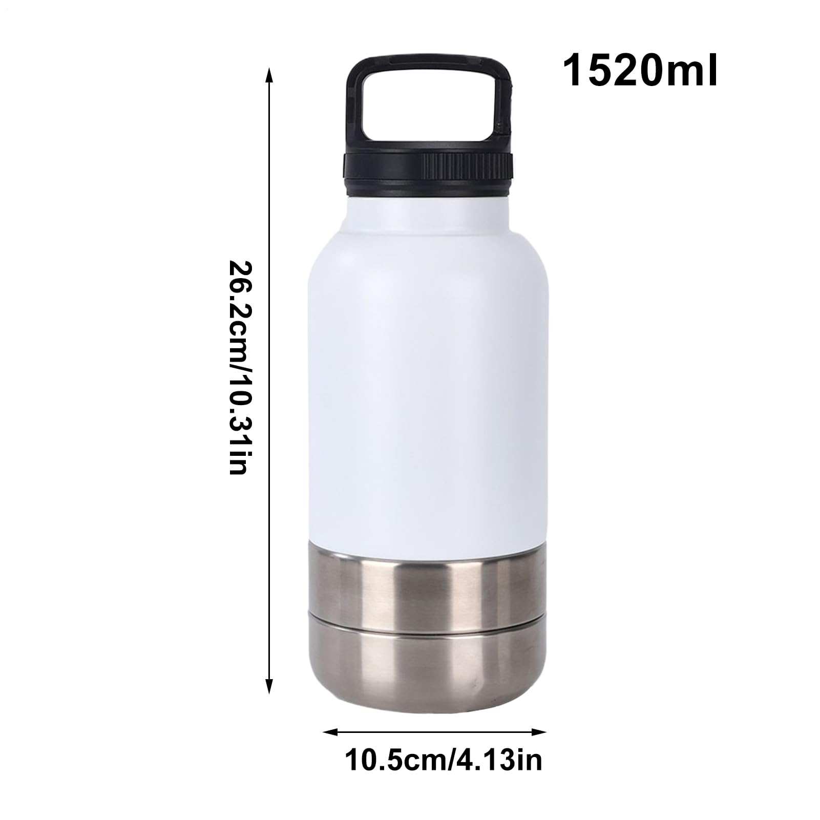 Borraccia Acqua Portatile Animali Contenitore Cibo 1520 ml Animali | Borraccia In Acciaio Inossidabile Da Cuccioli Da Outdoor Campeggio Escursionismo Picnic Passeggiate Viaggio Appartamento