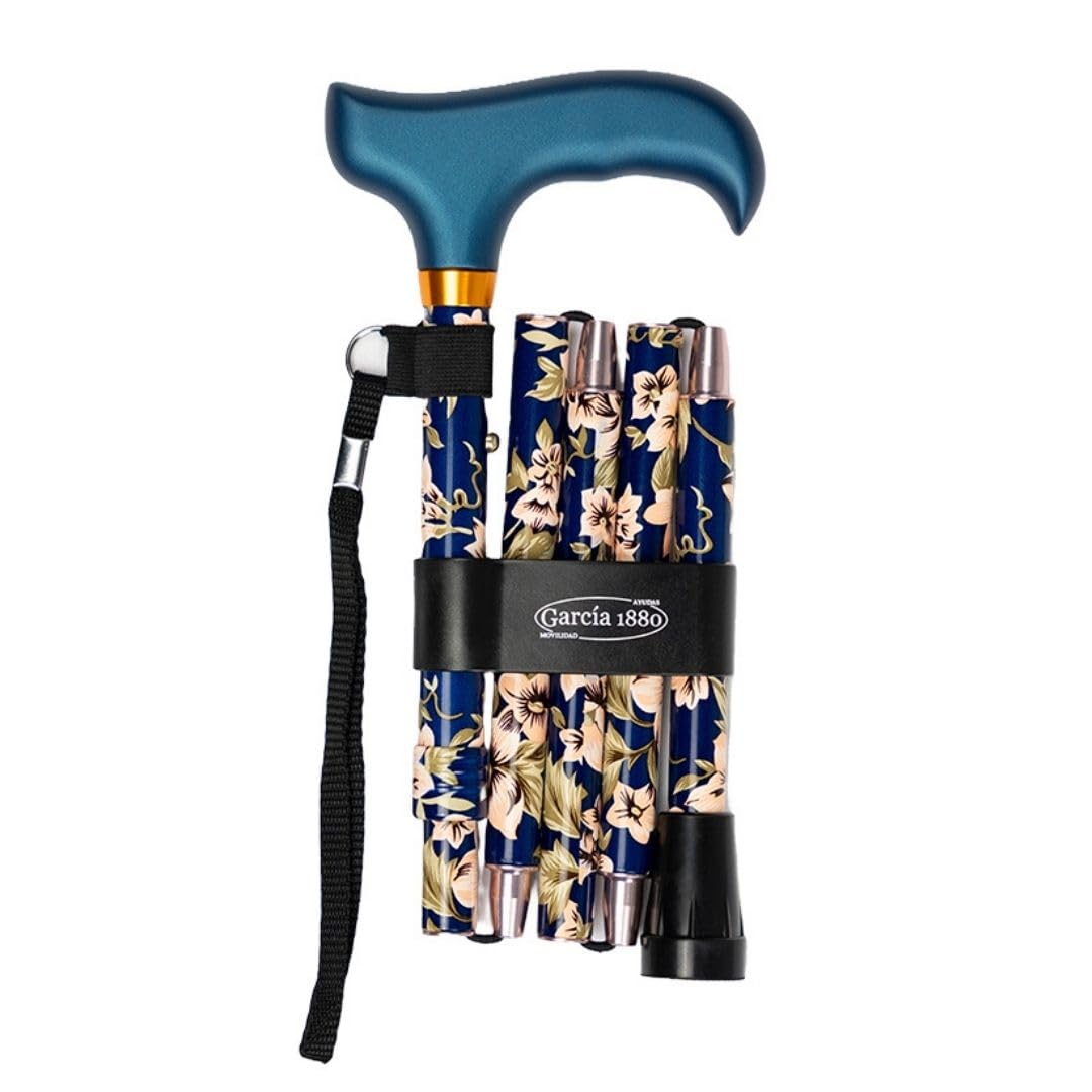 Bastón para Mayores y Adultos Mini, Plegable y Portátil, Altura Ajustable 84-92 cm, Puño de Madera, Bastón para Caminar y Pasear, 380 g