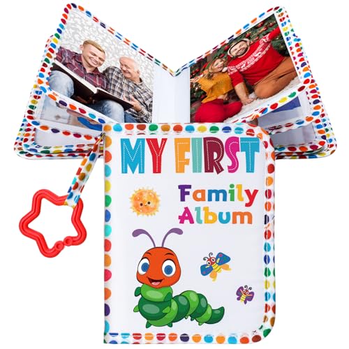 Image of My First Family Album for Baby Holds 17 4x6 Pictures Baby Photo Album Soft Cloth Book for Kids Toddlers Family Memory Gift(Classic)