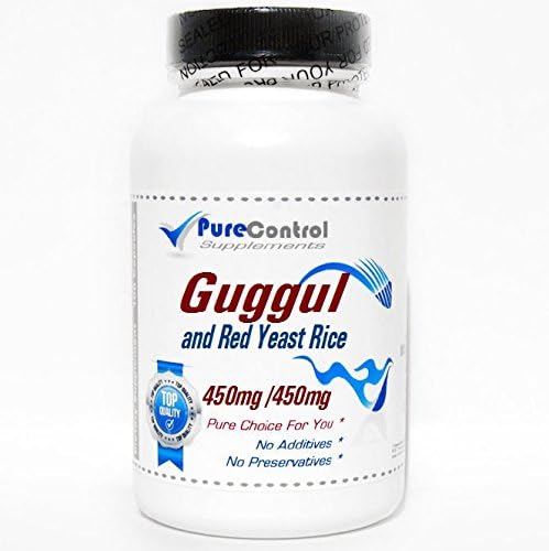 Guggul 450mg and Red Yeast Rice 450mg // 180 Capsules // Pure // by PureControl Supplements