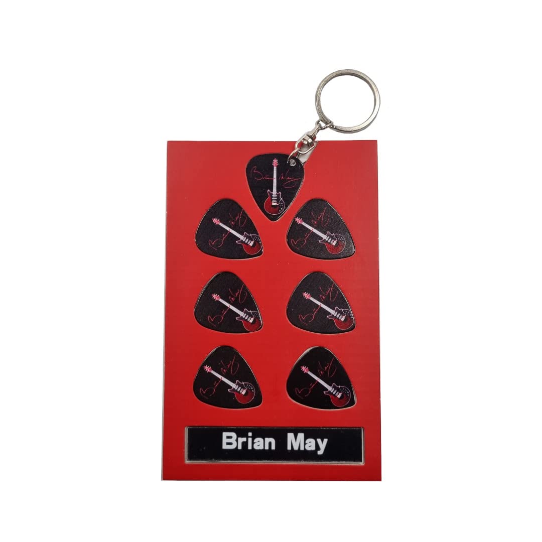 AXMAN Brian M Guitar Plectrum Gift Set | 6 Artist Plectrums | 1 Artist Keyring