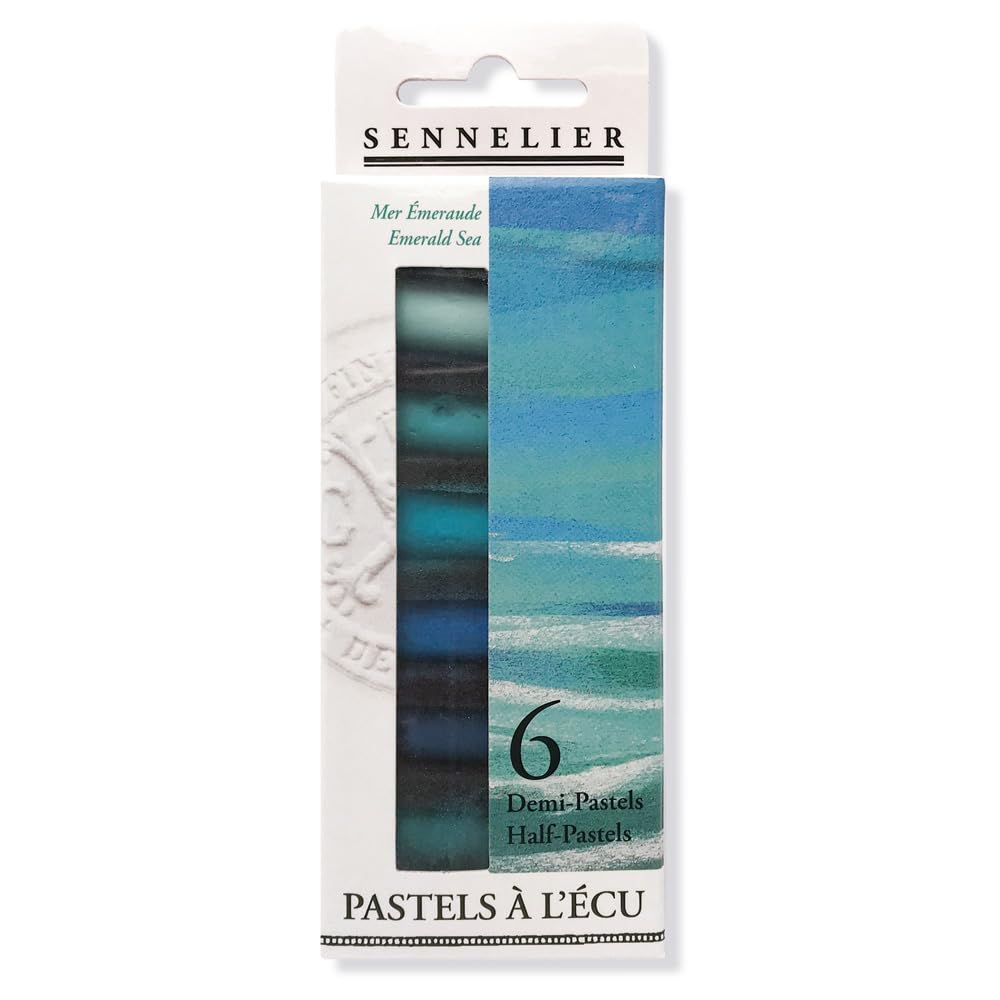 Pastel case - 6 Half Pastels - Emerald Sea