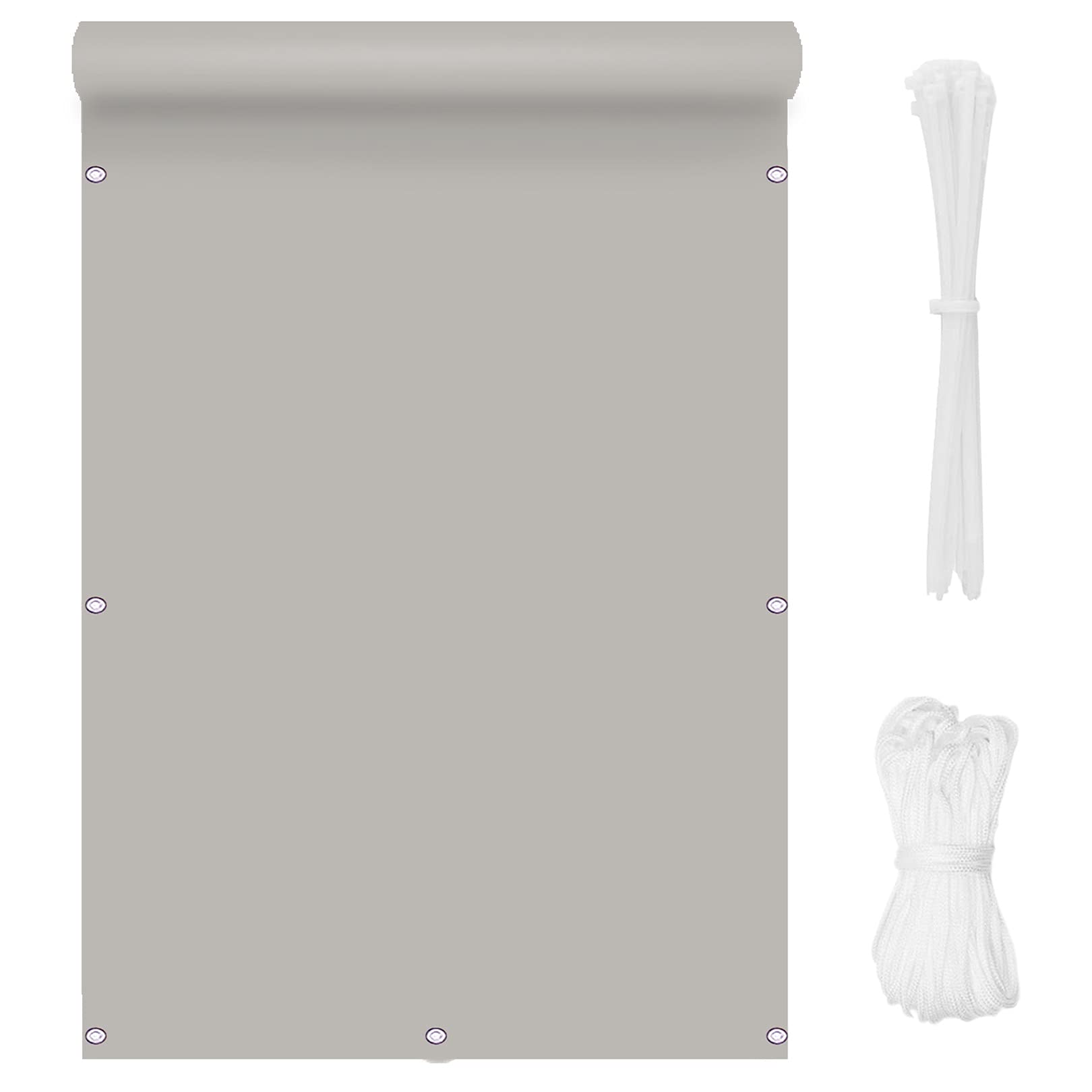 GJZQDKX Outdoor Weatherproof Sunshade Fence for Balcony Pergola 8.5m Light Gray Color.