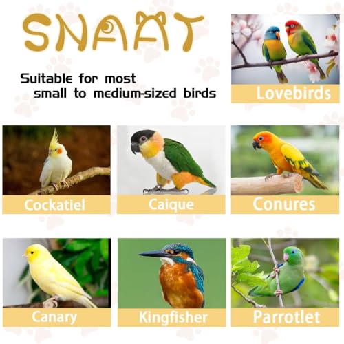 image for SNAAT Bird Cage Parakeet Cage with Bird Toys & Slide-Out Tray, Wooden 