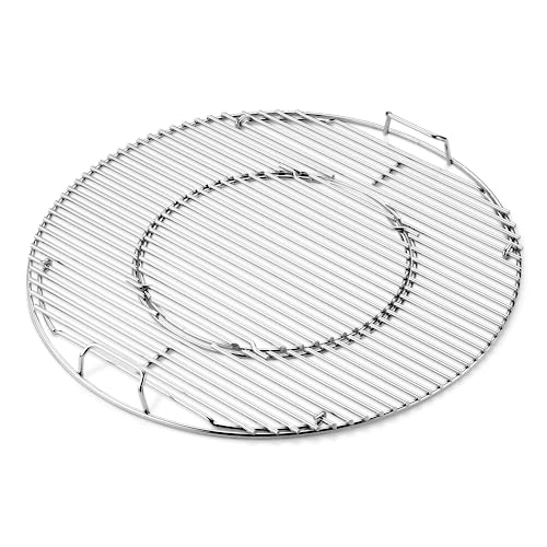 Weber Grillroste für 57 cm Holzkohlegrills - Gourmet BBQ System robuste Stahlroste mit GBS-Einsatz für vielseitiges Zubehör Silber (8835)
