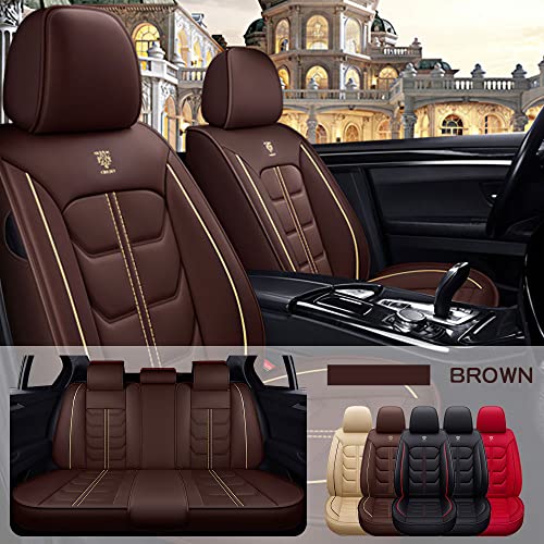 Zilituer Car Seat Covers for Chevrolet Blazer 2005-2023,PU Leather Waterproof Cushion Cover,Vehicle Interior Accessories (Full Set) Brown