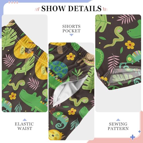 ZZXXB Sloth Crocodile Monkey Boys Long Pants Soft Trousers Elastic Waist Kids Lounge Bottoms with Pockets S-XL4