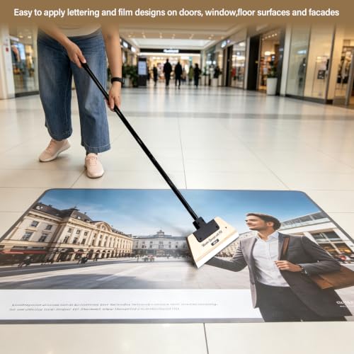Image of Gomake 21''-50'' Long Handle Wallpaper Smoothing Tool 30CM Wooden Squeegee