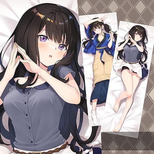 [HAOJEE]井ノ上 たきな 風抱き枕 カバー Lycoris Recoil風周辺 リコリスリコイル周辺コスプレ 両面プリント 等身大 半身 キャラクター ロングピロー 気持ちいい 安眠 横寝用 コスプレ道具 COSPLAY 撮影用 クリスマス プレゼント(井ノ上 たきな Bスタイル,50*160等身カバー)の商品画像（Amazon）