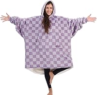 Vista 12 de THE COMFY Original - Manta de forro polar de microfibra con forro sherpa, diseño de gran tamaño con capucha y bolsillo de Shark Tank