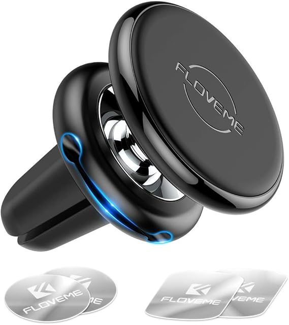 FLOVEME magnetyczny uchwyt na telefon, magnetyczny uchwyt do telefonu samochodowego z wentylacją, obrót o 360 stopni do samochodów, kompatybilny z iPhone XR, XS, X, 8, 7, Samsung Note 9, Note 8, S9, S8, Huawei itp.