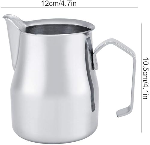 Miniatura 2 de Jarra de café de acero inoxidable para espumar leche Espresso Latte Art Style Jarra para uso doméstico de café (18.6 fl oz)