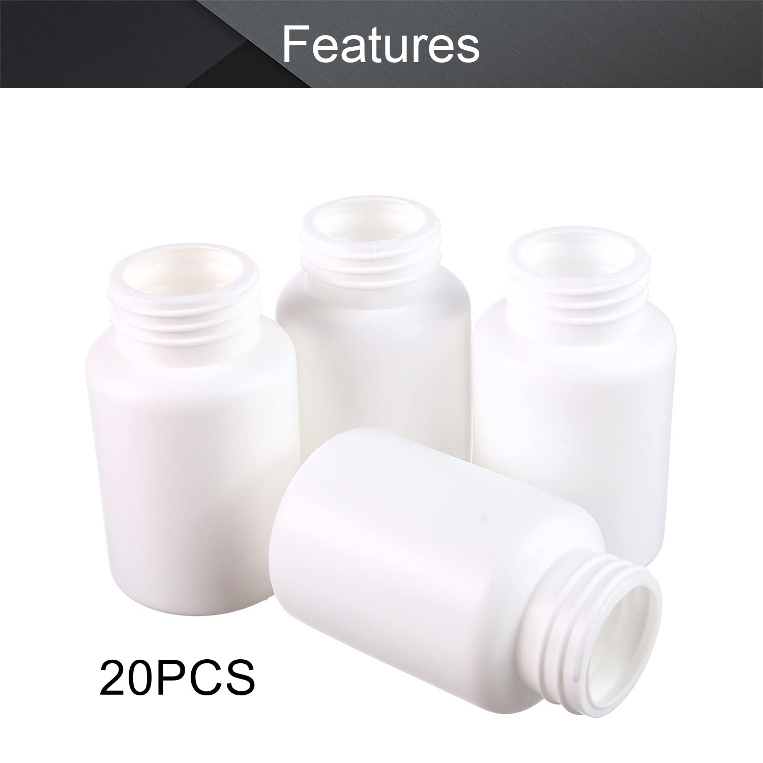 Othmro Lot de 20 bouteilles en plastique PE de 120 ml à large goulot de 28 mm pour échantillons de liquide avec bouchon pour magasins d'alimentation Blanc