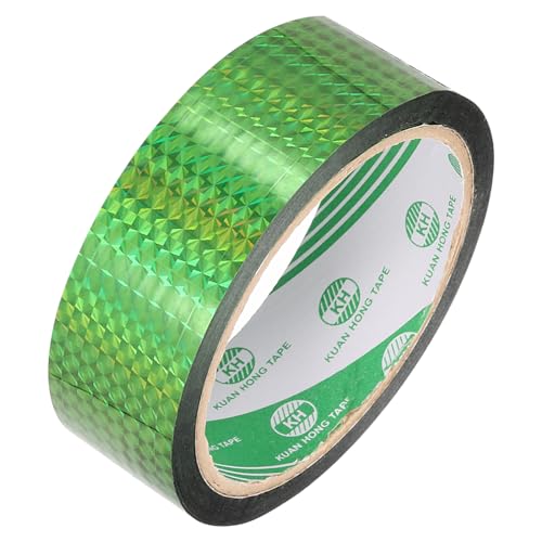 MECCANIXITY Green Check Pattern Metalized Tape 1.4 Inch x 55 Yards Decor Tape for Detailing Accent Wall, Graphic Arts