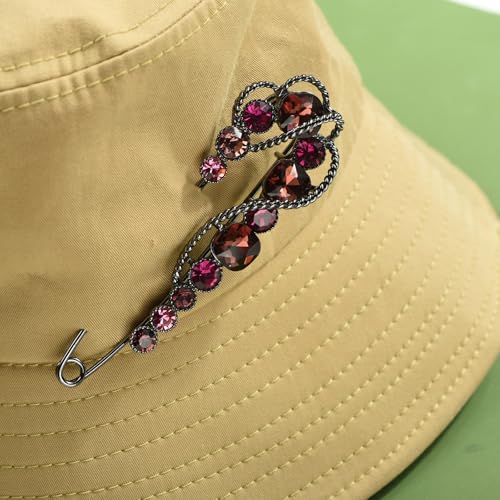 Image of 4.1 inch Vintage Rhinestone Crystal Flower Large Safety Pins Brooch Cardigan Scarf Sweater
