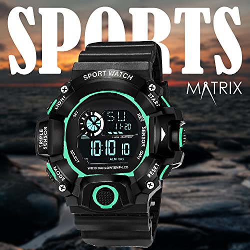Image of Matrix Sports Digital Watch with 6 LED Backlight & Silicone Strap