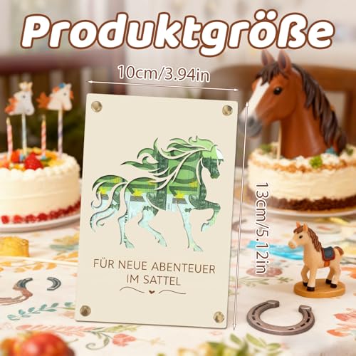 Geldgeschenk Reiter aus Holz 13 x 10 cm, Kreative Verpackung für Geld & Gutscheine, Geburtstagsgeschenk mit Personalisierung, Originelles Pferdegeschenk für Reitsport Fans, Reiter & Pferdeliebhaber