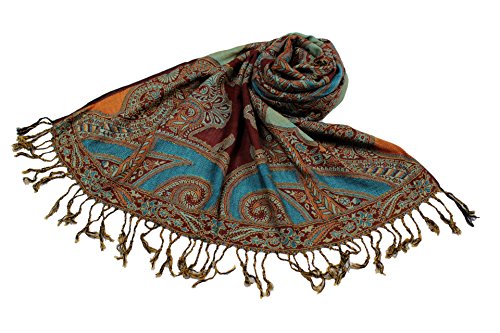 Étole viscose SHANKARA N11 motif cachemire pour soirées fraîches