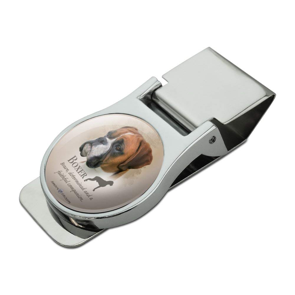 Boxer Dog Breed Satin Chrome Plated Metal Money Clip-image-15