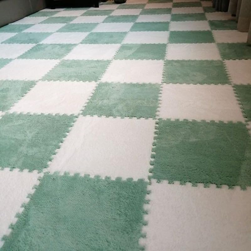 FYYSJW 10 Piezas Alfombras Entrelazadas De Espuma, Tapetes De Juego Tipo Rompecabezas, Tapetes De Felpa Cuadrados para Sala De Estar, Dormitorio, 12 X 12 Pulgadas