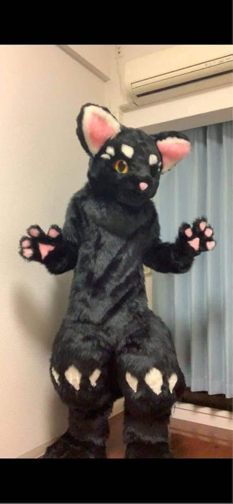Amazon.co.jp: 着ぐるみ ケモノ 黒猫 コリン アトラク コスプレ 衣装