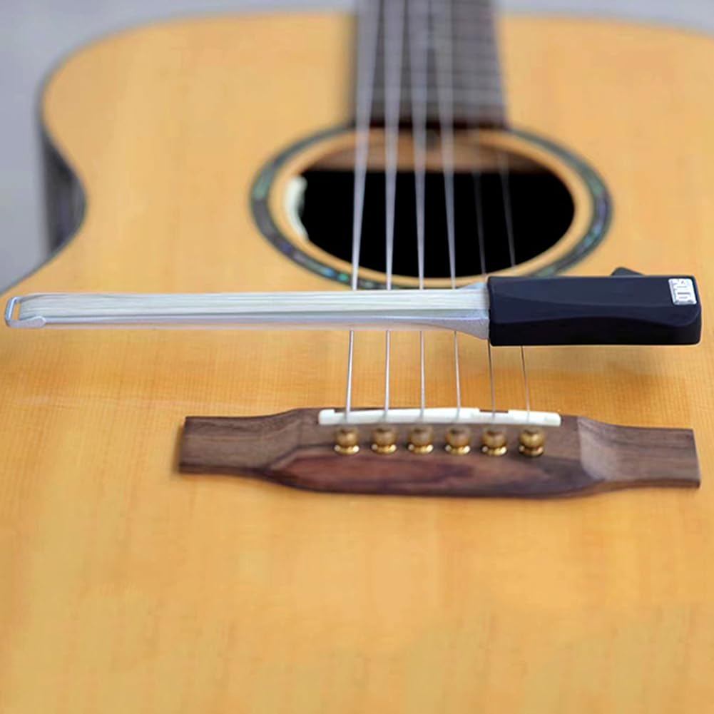 Archet De Guitare Pickaso - Médiator Intégré Double Face, Crin De Cheval, Pour Sons Uniques Type Violon