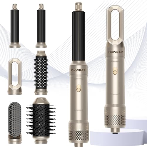 6 in ONE Blow Dryer Brush,Air Curling Iron Round Brush Blow Dryer 800W,Ionic Hair Dryer Brush for...