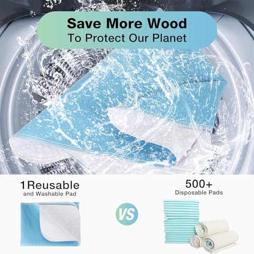 Image of Bed Pads Washable Waterproof, 34 inch x 36 inch (4 Pack) Incontinence Bed Pads, Waterproof Bed Pad & Pee Pad, Perfect for Adults, The Elderly and Pets