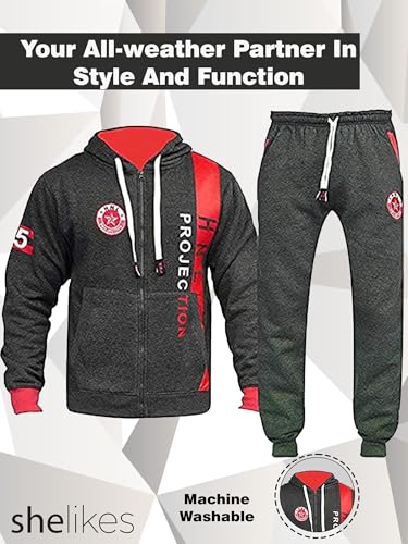 shelikes Mens Tracksuit Joggers Hoodie Sweatshirt Pants Track Suit Set Full Sleeves Hoodie Top Bottoms Joggers Jogging Gym Sports Set - Image 6