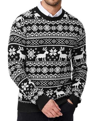 Meilicloth Pullover Weihnachten für Herren Langarm Strickpullover...