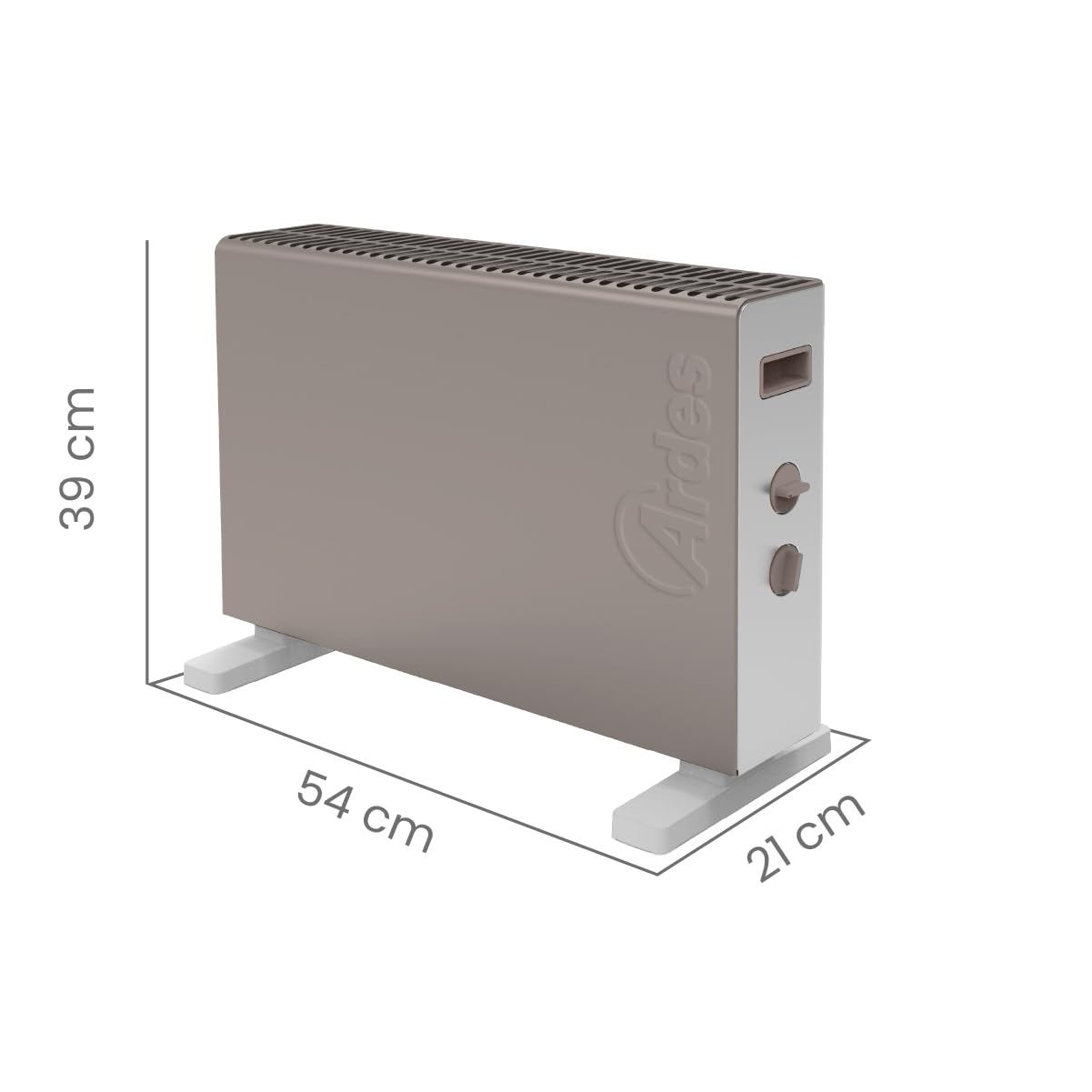 ARDES THOR T AR4C08T Convector eléctrico 2000 W con 3 niveles 750/1250/2000 W, termostato regulable y función turbo para calefacción eficiente de bajo consumo en espacios domésticos