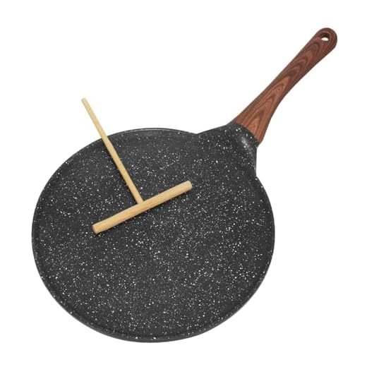 Jomdjmskes Padella per Crepes, 26.5 cm Padella Pancake Antiaderente, Crepiera Induzione, Crepiera con Distributore di Impasti per Ogni Piano Cottura Incluso L'Induzione, Senza PFOA, Nero