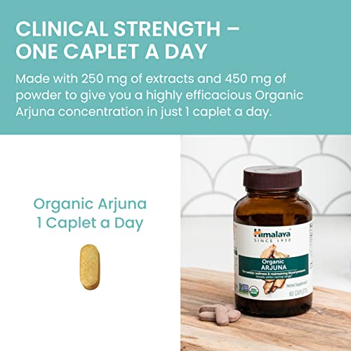 Himalaya Organic Arjuna, Blood Pressure Supplement For Cardiovascular Wellness And Heart Health, 700Mg, 60 Count (Pack Of 2) #TOP5