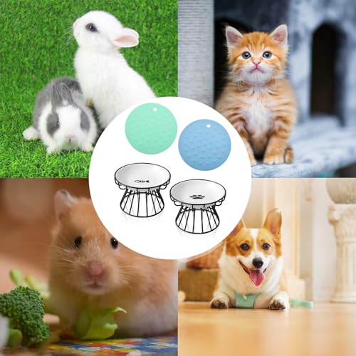 2Pcs Katzennäpfe Futternapf Katze Set mit Erhöht Ständer Metallhalter Base Haustiere Futterschüssel Anti Erbrechen Katzenschüssel für Katzen und Welpen
