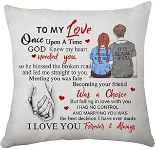 To My Love Cushion Cover Gift for Her & Him Valentines Pillow Cover for Wife and Husband Anniversary Present for Couples Home Decor Throw Pillow Cover (069 To My Love)