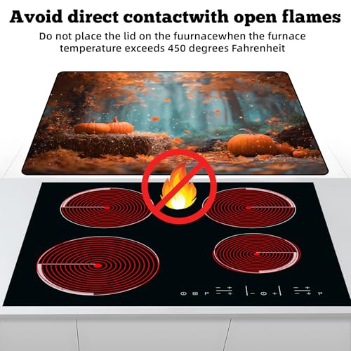Image of Multi-Design Stove Cover for Glass /Electric Stoves - 3-in-1 Heat-Resistant Protector Mat, Non-Slip Drying Rack 28 inchx20 inch