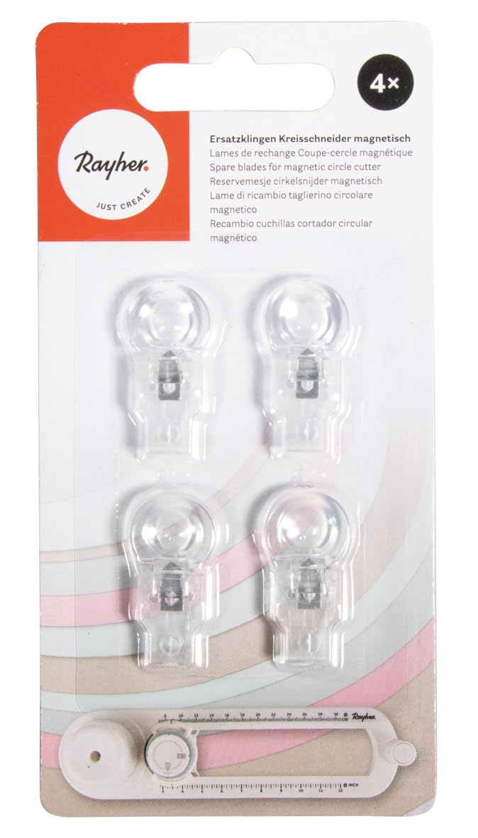 Rayher 69285000 Replacement Blades Circular Cutter Magnetic Blister Pack of 4