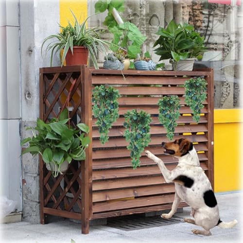 Cadre de climatisation extérieure et jardinière d'angle en bois - 2