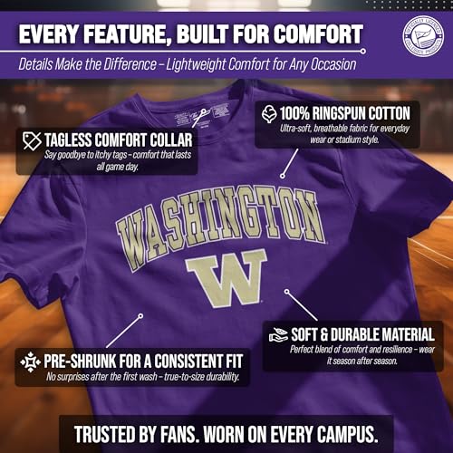Image of NCAA Gameday Cotton T-Shirt for Men and Women | Officially Licensed NCAA Tee - Preshrunk Ring-Spun Cotton - Screen-Printed Team Logo