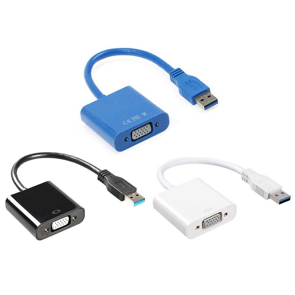 QMQJIA VGA Adapter External USB to VGA Video Cable Multi Display Converter for 7/8/10 Desktop Laptop PC Monitor