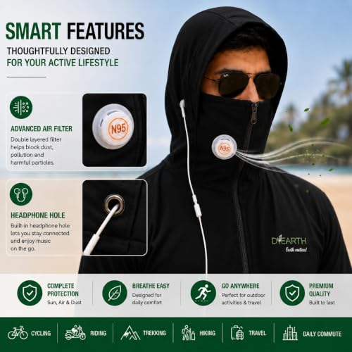 Image of D-EARTH Premium Sun + Air pollution Protection Jacket for Men