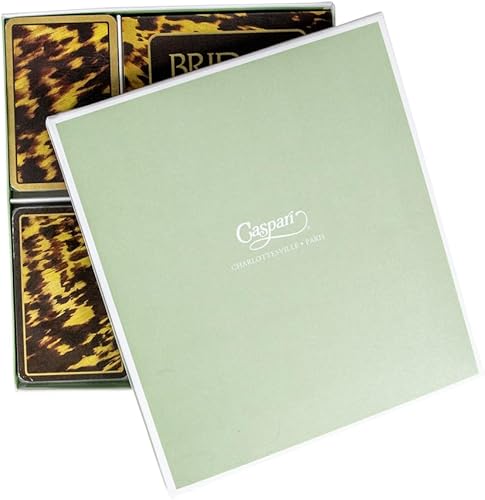 Miniatura 7 de Caspari Juego de regalo de puente de tortuga, 2 barajas de cartas y 2 blocs de puntuación