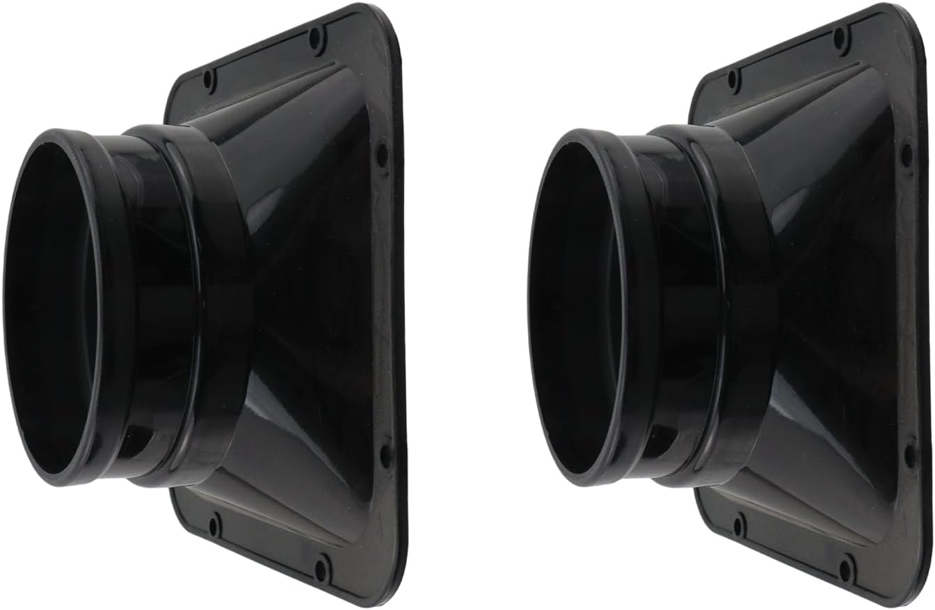 Antrader 3.7 Inch Duct Connector Flange, ABS Plastic Straight Pipe Flange Square to Round Interface Air Duct for Ventilation,Cooling, Heating and Air Conditioning Systems,2Pcs