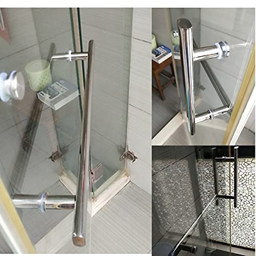 Poignée de traction de douche en verre avec barre à serviettes