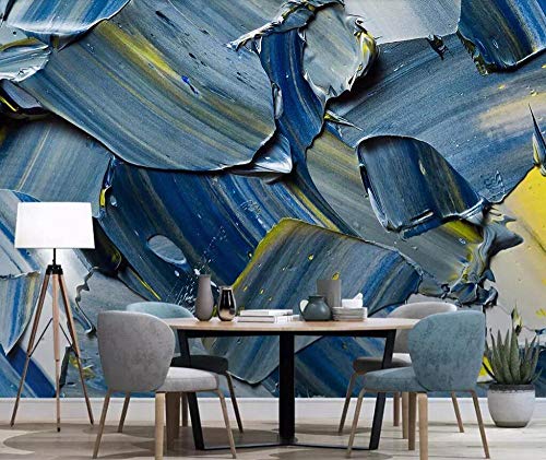 La abstracción de estilo chino es un lienzo de pieza de color azul de estilo contemporáneo del sofá de dormitorio Boreal Europe que se lleva en la parte posterior 350 cm (L) × 245 cm (H)