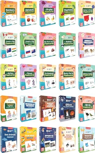 Image of Spartan Kids Flash Cards for New Born Baby, Flash Cards for 1 Year Old Baby and 3+ Year Old Set of 25 Combo Set