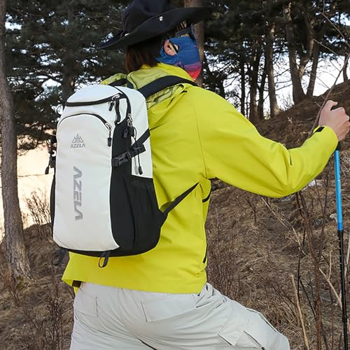Mochila pequeña de senderismo 25L para viaje blanca miniatura 7