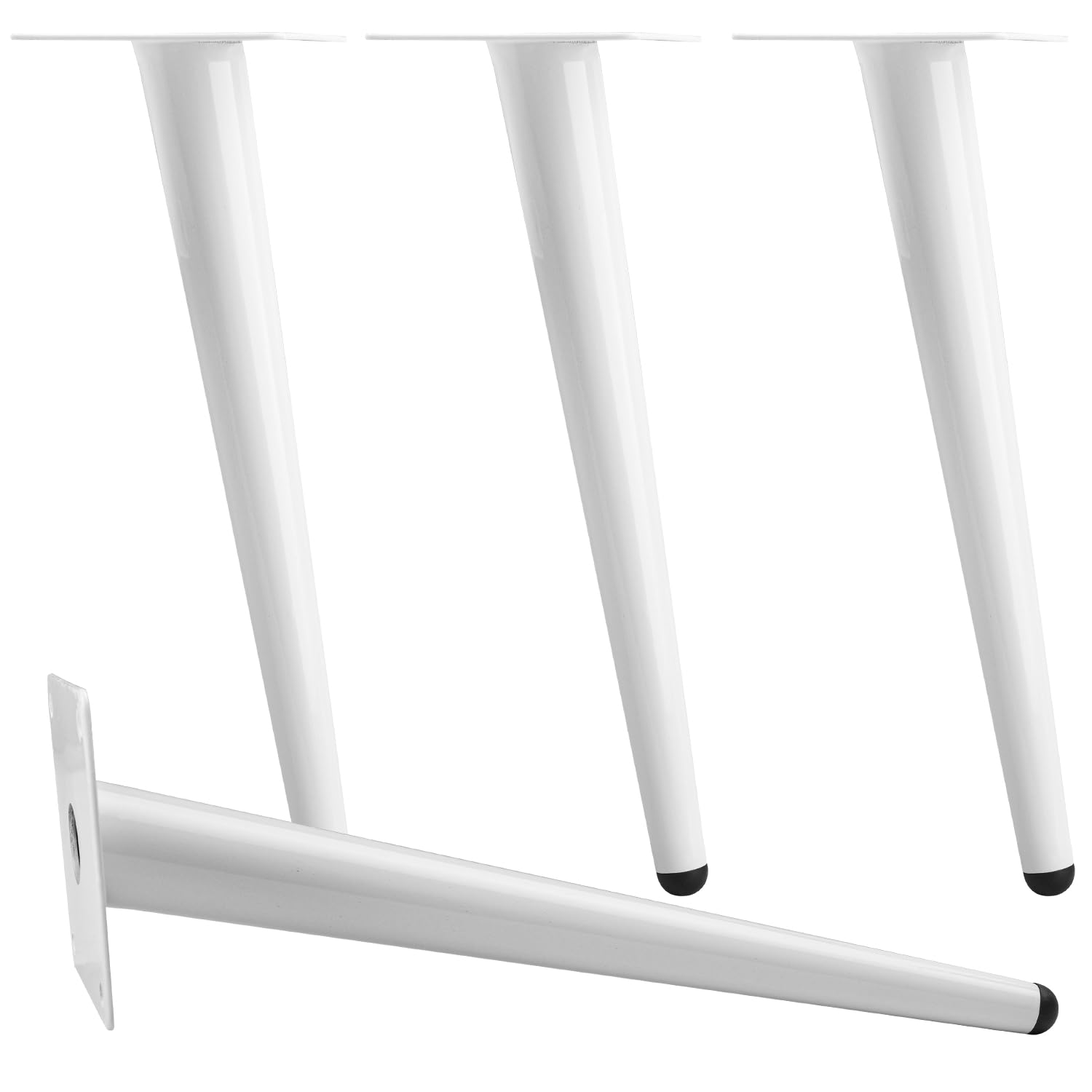 TCHOSUZ 12 Inch Heavy-Duty Metal Furniture Legs 4Pack Oblique Tapered White