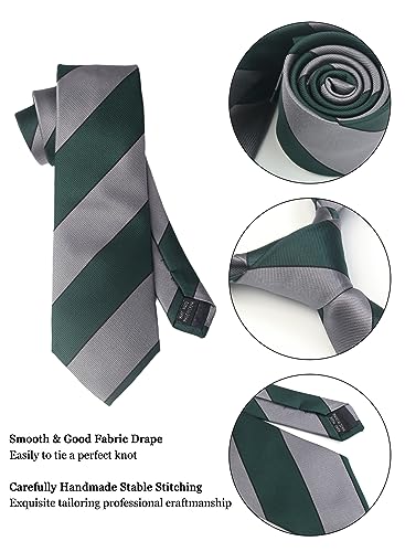 Image of Striped Plaid Polka Dot Mens Tie Formal Necktie Pocket Squares Ties Clips Cufflinks Classic for Men Set
