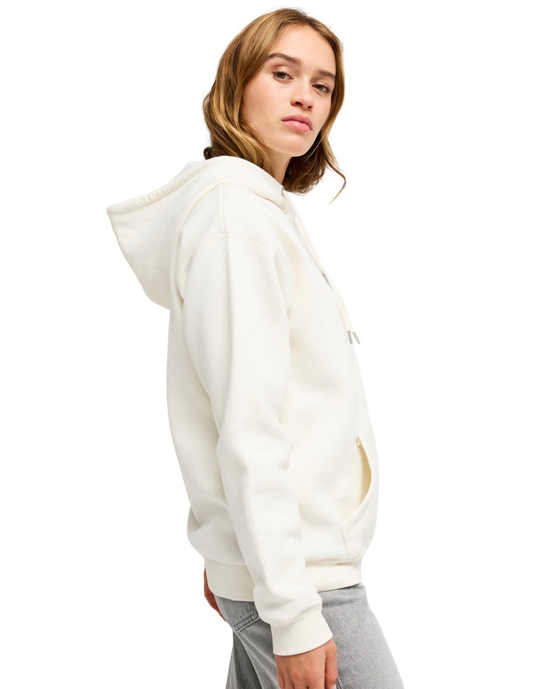 Roxy Surf Stoked Brushed Art - Felpa con Cappuccio da Donna, Colore Bianco